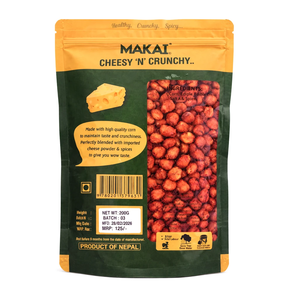 Product photo of Kaku Makai Cheezy Corn (Cheese Flavored) - 200gm