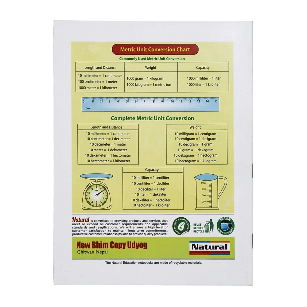 Product photo of Natural Graph Notebook - MRP 50