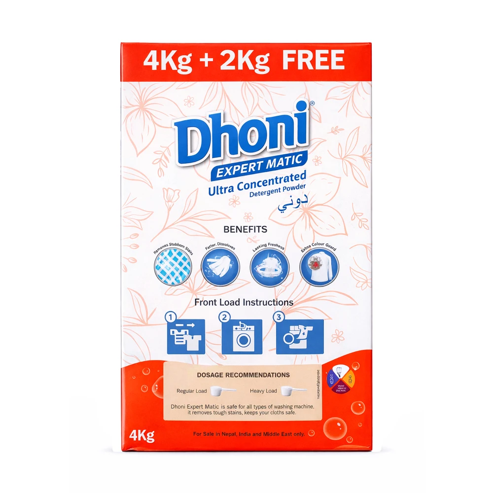 Product photo of Dhoni Expert Matic Detergent - 4 Pack + 2 kg Free