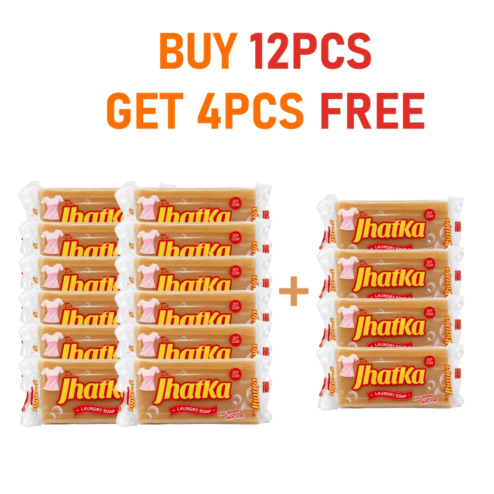 Product photo of Jhatka Laundry Soap - 200gm ( Buy 12pcs Get 4 pcs Free - Total 16pcs )